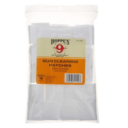 Hoppes Guncare Cleaner Gun Cleaning Synthetic Cotton Patches Ultra-absorbent - 270-35 Cal (650 pcs)