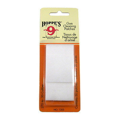 Hoppes Guncare Cleaner Gun Cleaning Synthetic Cotton Patches Ultra-absorbent - 270-35 Cal (50 pcs)